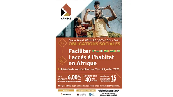 AFINHAB Social Bond : 40 milliards FCFA sursouscrits, le logement abordable devient une classe d'actifs en Afrique de l'Ouest